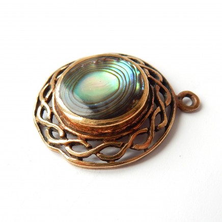 Photo of Vintage Rolled Gold Abalone Shell Pendant