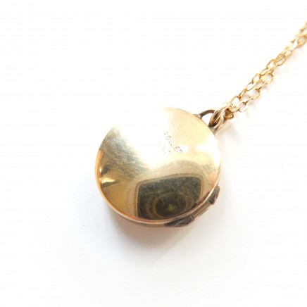 Photo of Vintage Rolled Gold Circle Locket Delicate Gold Necklace