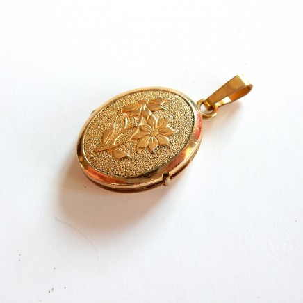 Photo of Vintage Rolled Gold Flower Locket Pendant