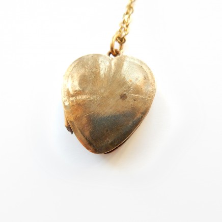 Photo of Vintage Rolled Gold Heart Locket Necklace