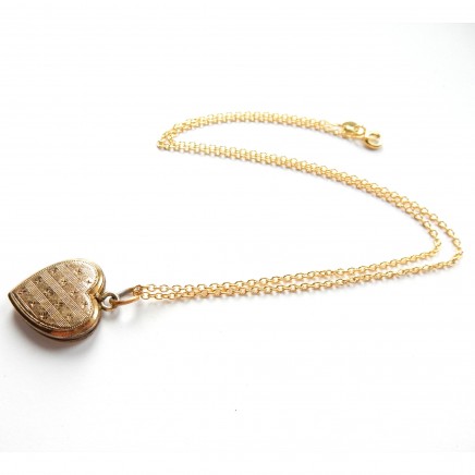 Photo of Vintage Rolled Gold Locket Gold Heart Keepsake Necklace