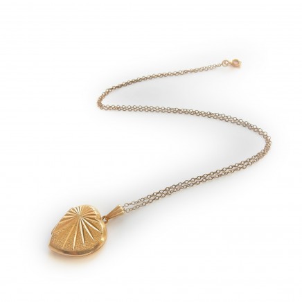 Photo of Vintage Rolled Gold Locket Necklace & Chain