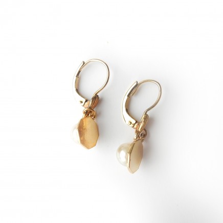 Photo of Vintage Rolled Gold Pearl Drop Earrings