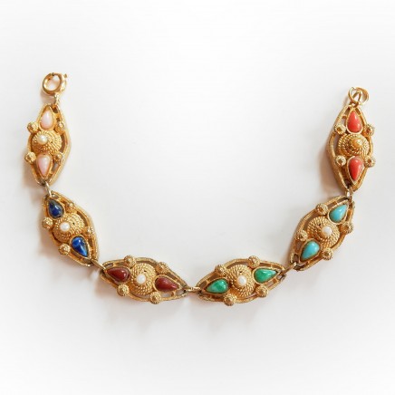 Photo of Vintage Signed West Bracelet Turquoise & Coral