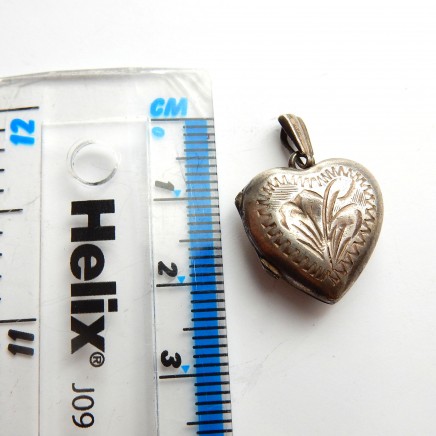 Photo of Vintage Solid Silver Locket Heart Pendant