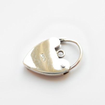 Photo of Vintage Solid Silver Padlock Clasp Pendant Charm