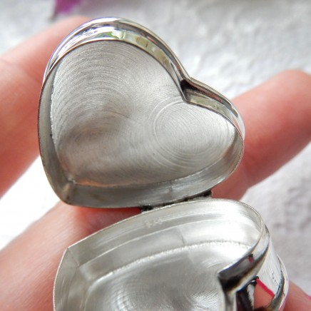 Photo of Vintage Sterling Silver Heart Cat Pill Box Trinket