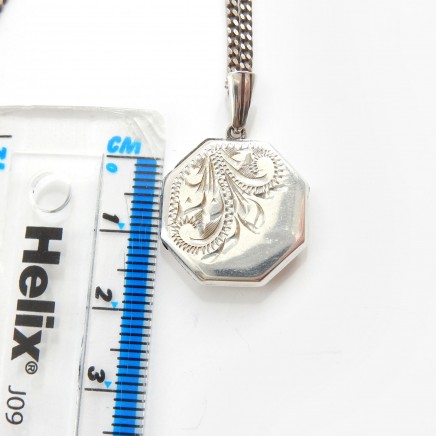 Photo of Vintage Sterling Silver Hexagon Locket Silver Love Token Jewelry