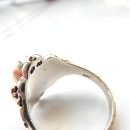 Photo of Vintage Sterling Silver Poison Ring Size 8.5