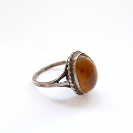 Photo of Vintage Sterling Silver Tigers Eye Ring June Birthstone Jewelery US Size 7 3/4