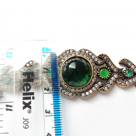 Photo of Vintage Vermeil Silver Green Chalcedony Crystal Bracelet