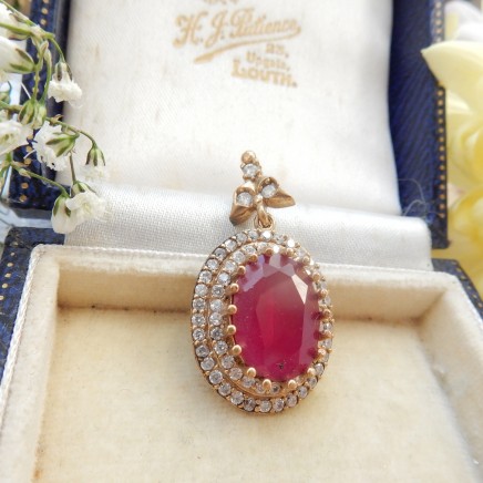 Photo of Vintage Vermeil Silver Pink Chalcedony Pendant