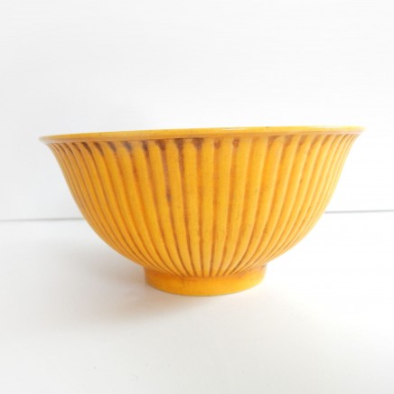 Photo of Yellow Crackle Glazed Porcelain Chinese Bowl