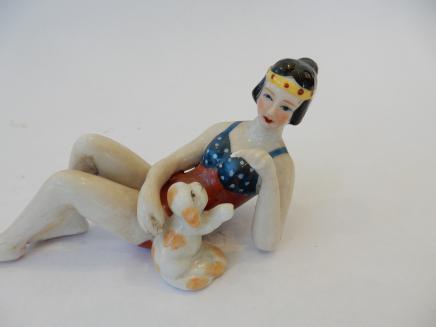 Photo of Art Deco China Lady with Puppy