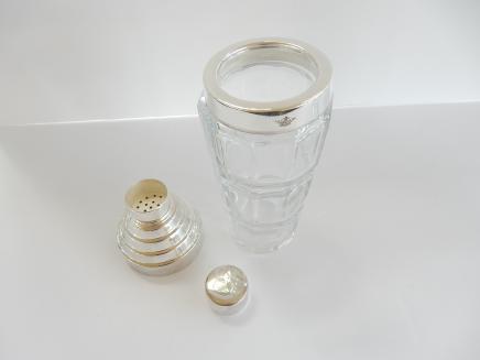 Photo of Pair Art Deco Crystal Glass Cocktail Shakers