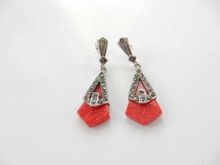 Photo of Art Deco Coral Earrings