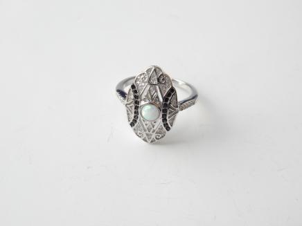Photo of Solid Silver Opal Ring