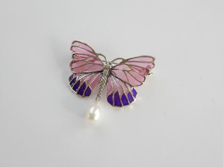 Photo of Sterling Silver Art Nouveau Butterfly Brooch