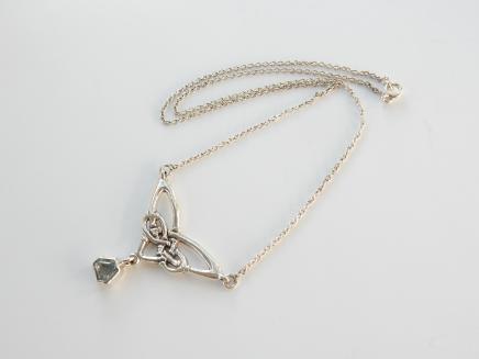 Photo of Solid Silver Blue Topaz Celtic Necklace