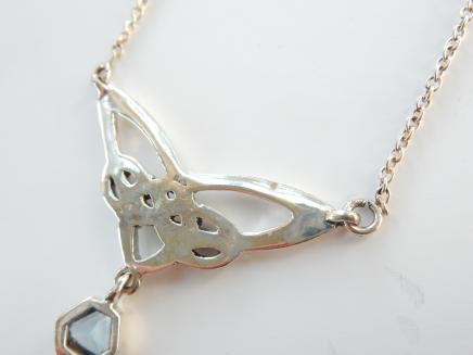 Photo of Solid Silver Blue Topaz Celtic Necklace