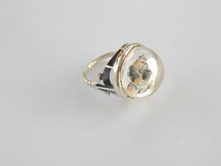 Photo of Reverse Carved Essex Crystal Pug Dog Ring