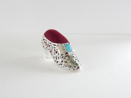 Photo of Filigree Silver & Opal Stone Shoe Pin Cushion