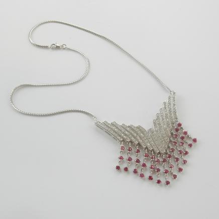 Photo of Fine Silver Ruby Stone Necklace
