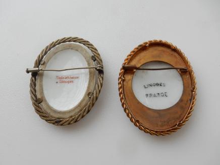 Photo of Pair French Limoges Brooches