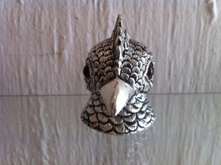 Photo of Silverplated Travelling Ink Well in Shape of Parrot