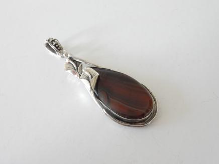 Photo of Large Solid Silver Agate Pendant