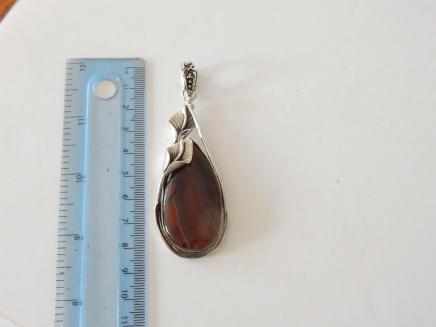 Photo of Large Solid Silver Agate Pendant