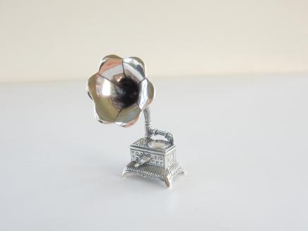 Photo of Miniature Sterling Silver Gramophone