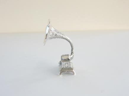Photo of Miniature Sterling Silver Gramophone
