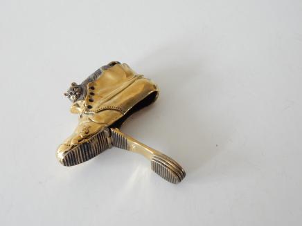 Photo of Novelty Polished Brass Cat in Boot Vesta