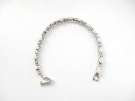 Photo of Delicate Sterling Silver & Opal Link Bracelet