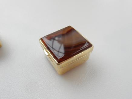 Photo of Pair Agate Stone Pill Boxes