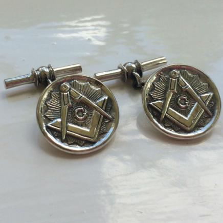 Photo of Pair Silver Masonic Cufflinks