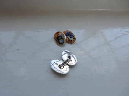 Photo of Pair Stelring Silver Pack Cards & Champagne Cufflinks