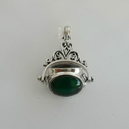 Photo of Silver Jade Onyx & Amber Pendant