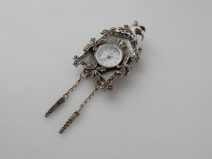 Photo of Silver Marcasite Cuckoo Clock Pendant