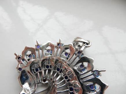Photo of Silver Marcasite Peacock Fan Pendant
