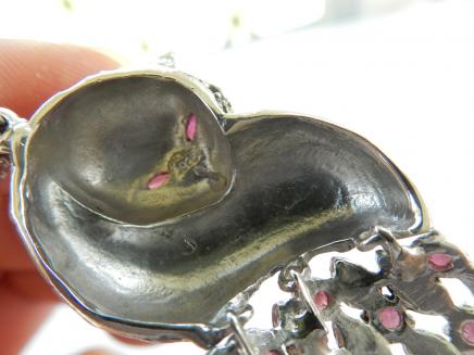 Photo of Silver Marcasite & Ruby Racoon Pendant