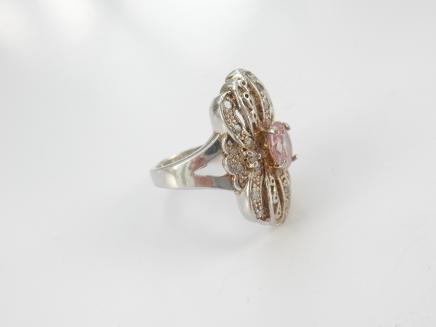 Photo of Sparkling Silver & Pink Ring