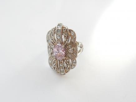 Photo of Sparkling Silver & Pink Ring