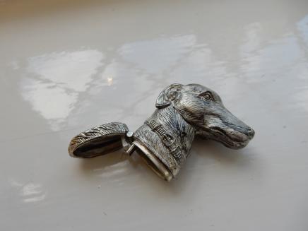 Photo of Silver-Plate Dog Head Vesta