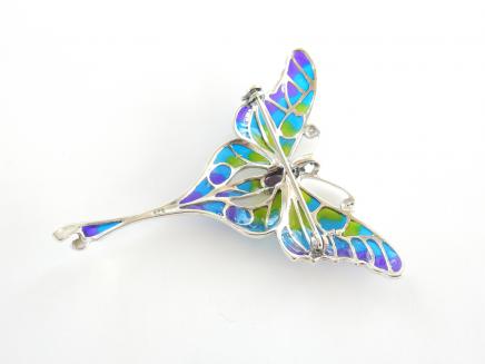 Photo of Plique a Jour Enamel & Ruby Butterfly Pendant