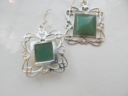 Photo of Silver & Jade Drop Earrings