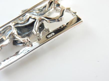 Photo of Solid Silver & Emerald Galloping Horse Brooch