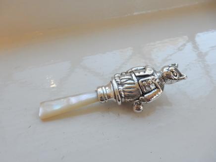 Photo of Solid Silver & Freshwater Pearl Baby Rattle