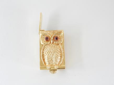 Photo of Solid Silver Gold Plated Owl Vesta